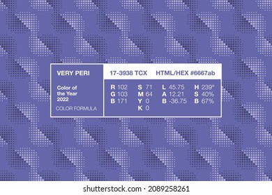 Muy Pery - color del año 2022. Fórmula de color. Resumen de un patrón impecable. 