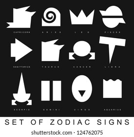 Very primitive zodiac signs vector