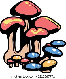 Very professional product high-definition rendering illustration, 3D modeling image of cute cartoon mushrooms, suitable for introduction and production of business plan advertising