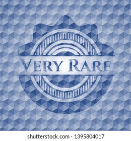 Very Rare blue emblem or badge with abstract geometric polygonal pattern background. Vector Illustration. Detailed.