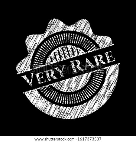 Very Rare written with chalkboard texture. Vector Illustration. Detailed.