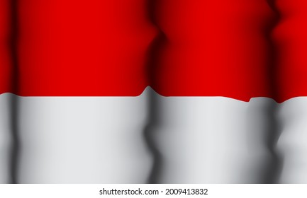 Very realistic Indonesian flag vector illustration. close up flying the Indonesian flag which is the symbol of the Indonesian state. suitable for use on the big day of the struggle for independence.