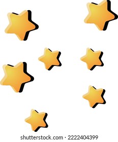 Very realistic pentagram icon, yellow stars and black shadows make it look very real.