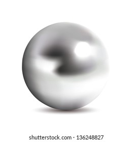 Very Realistic Shiny Chrome Ball. Gradient Mesh Used.