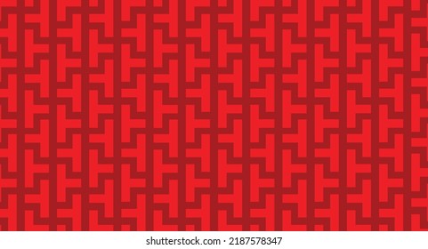 Very red geometrical pattern design by VerseOne. It's contain letter T inside, but this is open for any fabrics pattern design.