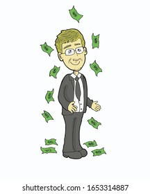 very rich man cartoon. vector.