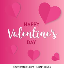 Very romantic vector. Perfect card for Valentine Day. Beautiful paper heart. I love you. 