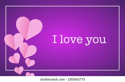 Very romantic vector. Perfect card for Valentine Day. Beautiful paper heart. Heart icon. I Love You. For designers, websites and cards. Happy Valentine's day.