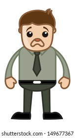 Very Sad Businessman - Business Cartoon Character Vector