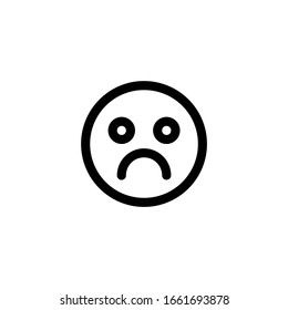 Very Sad  Emoticon Icon, Refuse concept Vector Illustration. Outline Style.
