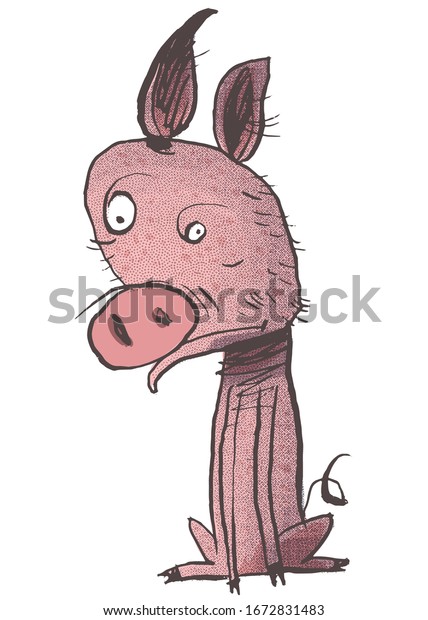 とても悲しい子豚 喜劇のキャラクター ベクターイラスト のベクター画像素材 ロイヤリティフリー
