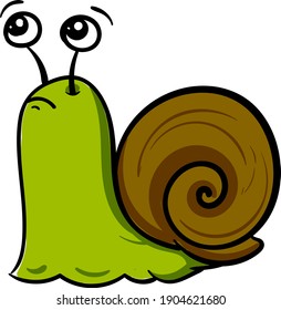 Very sad snail vector illustration on a white background.