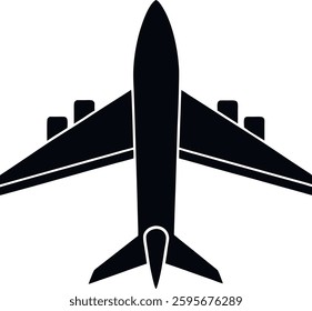 Very sample airplane silhouette design black and white