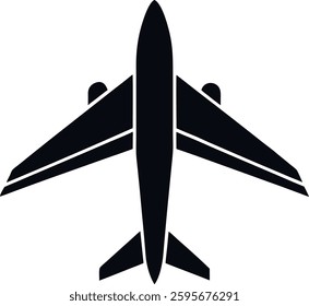 Very sample airplane silhouette design black and white