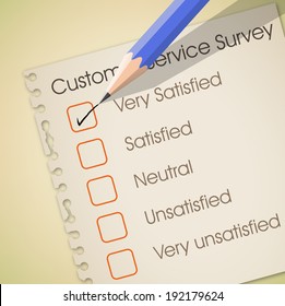 Very satisfied check box in customer service survey vector
