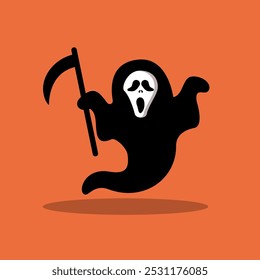 Very scary and funny vector illustration design“scream”ghost.