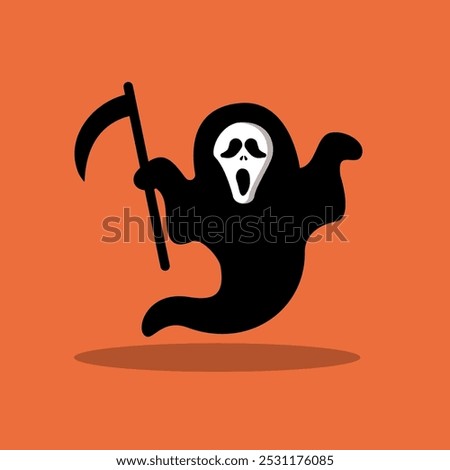 Very scary and funny vector illustration design“scream”ghost.