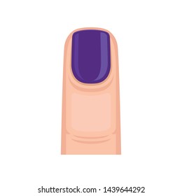 Very short purple nail. Vector illustration on white background.