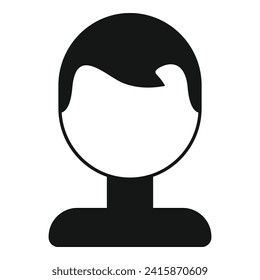 Very short wig icon simple vector. Female fashion head. Coloration fake