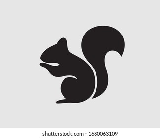 Very simple black stand squirrel logo design inspiration