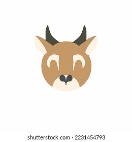 Very simple deer face vector illustration.