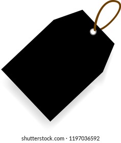 very Simple doff rectangle Blank Tag with soft shadow 