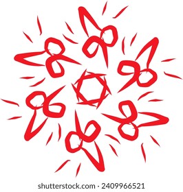 A very simple and elegant design suitable for clothing or other decorations in red
