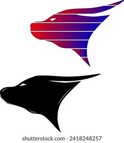 A very simple illustration of a buffalo head