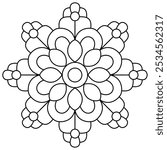 very simple mandala design for coloring book, wall art, henna and tattoo design, unique mandala art for adults and kids coloring book.eps
