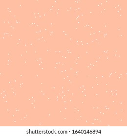 Very simple minimalist seamless pattern with white geometric drops on pastel natural orange background. Modern vector millennial abstract digital paper for print on fabric. 