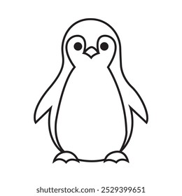 Very simple and minimalistic vector graphic of a cute penguin