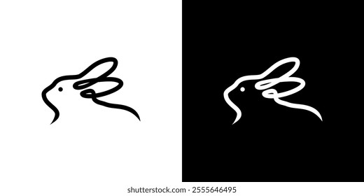 very simple rabbit logo vector