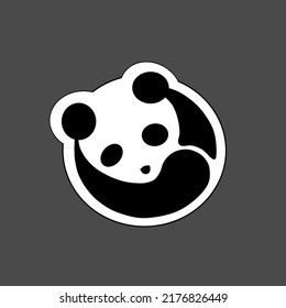 very simple round panda logo