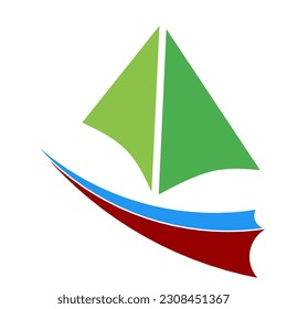 a very simple sailing ship logo with an attractive color