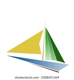 a very simple sailing ship logo with an attractive color