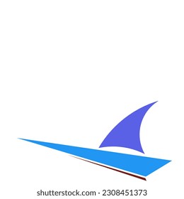 a very simple sailing ship logo with an attractive color