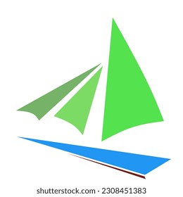 a very simple sailing ship logo with an attractive color