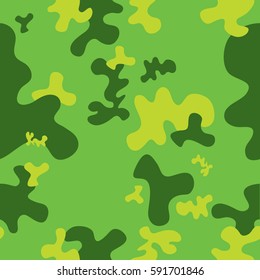A very simple seamless camouflage pattern in vector format. This classic textile design can be repeated multiple times to adjust the size of the patches.