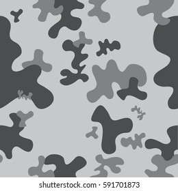 A very simple seamless camouflage pattern in vector format. This classic textile design can be repeated multiple times to adjust the size of the patches.