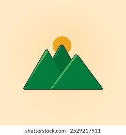 Forma muy simple, alta resolución, solo icono, Vector, fondo de la montaña