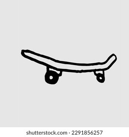 Very simple skateboard design in black and white