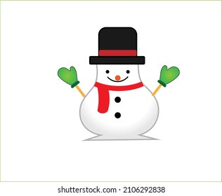 very simple snowman vector design in colorful style