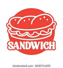 Design de logotipo muito simples subsanduíche com contorno de círculo