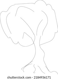 A Very Simple Tree Line art Design