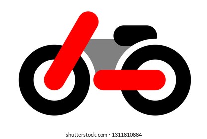 Very simple vector logo for a motorcycle company with a red bike