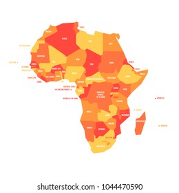 Very simplified vector infographical political map of Africa.