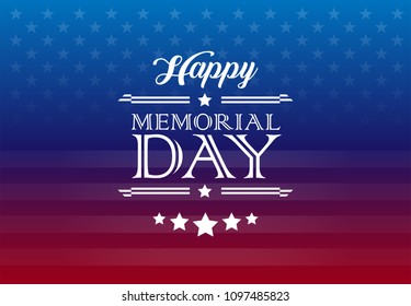 Vector Happy Memorial Day Blue Background Stock Vector (Royalty Free ...