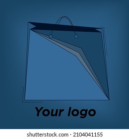 very stylish blue logo bag for logo creation shopping brand