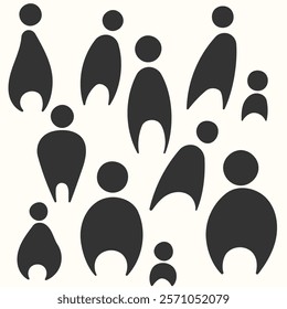 Very stylized, abstract figures that resemble people. Vector illustration