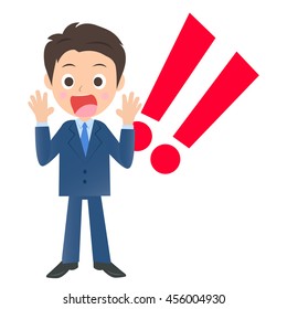 Very surprised businessman